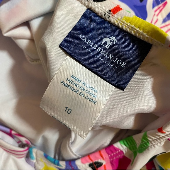 NWT Caribbean Joe Shirred One Piece Swim Tummy Control Adjustable Strap Bathing - Picture 5 of 8